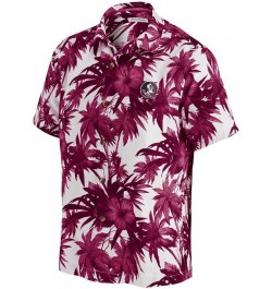 Men's Garnet Florida State Seminoles Harbor Island Hibiscus Button-Up Shirt $53.10 Shirts