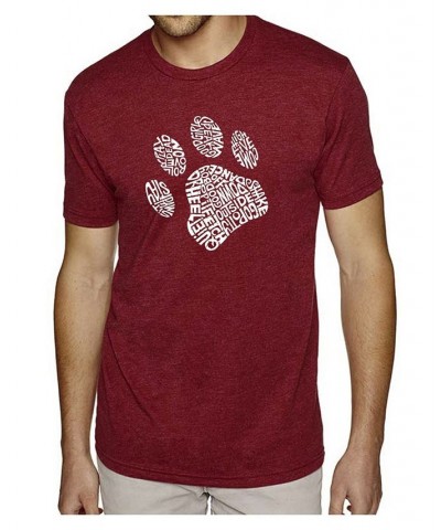 Men's Premium Word Art T-Shirt - Dog Paw Red $21.15 T-Shirts