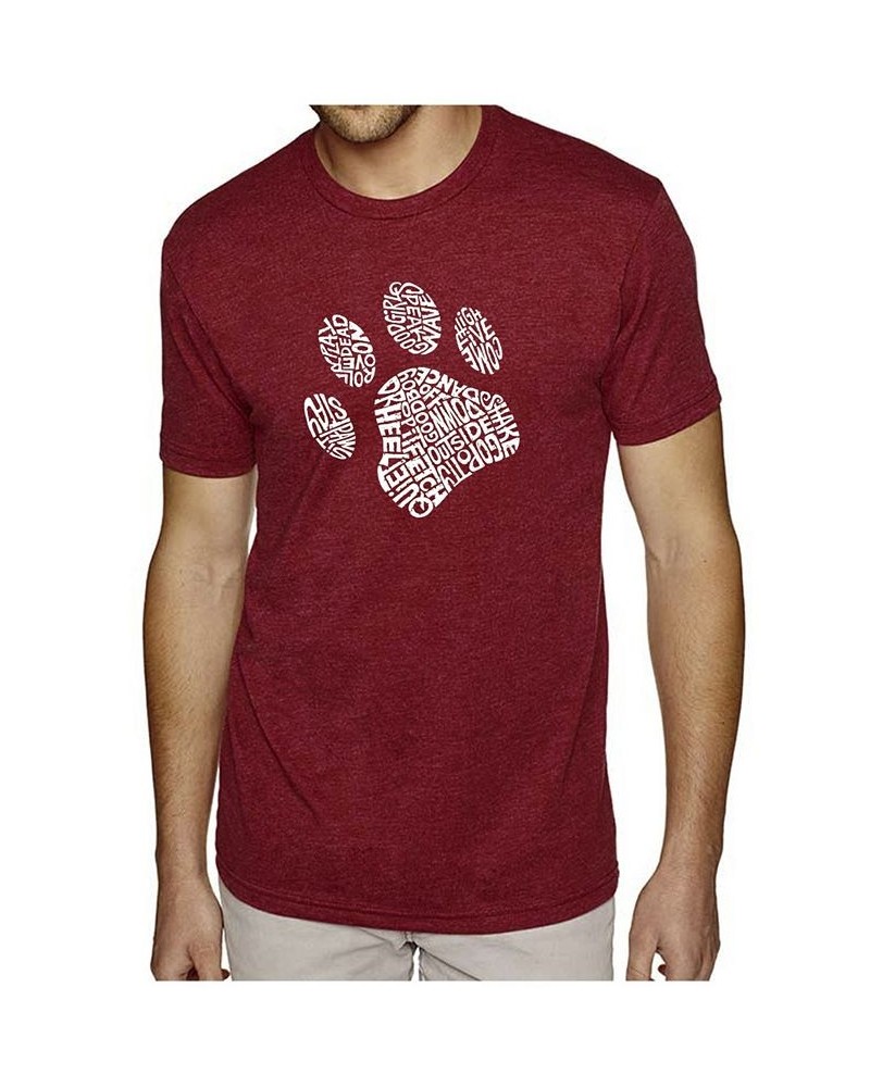 Men's Premium Word Art T-Shirt - Dog Paw Red $21.15 T-Shirts