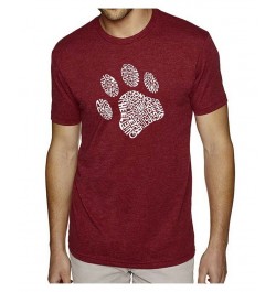 Men's Premium Word Art T-Shirt - Dog Paw Red $21.15 T-Shirts