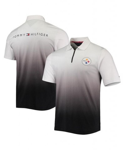 Men's White, Black Pittsburgh Steelers Rory Quarter-Zip Polo Shirt $37.80 Polo Shirts