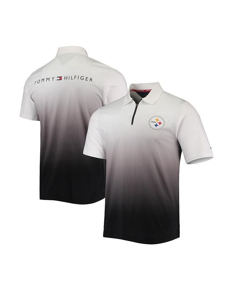 Men's White, Black Pittsburgh Steelers Rory Quarter-Zip Polo Shirt $37.80 Polo Shirts