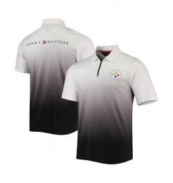 Men's White, Black Pittsburgh Steelers Rory Quarter-Zip Polo Shirt $37.80 Polo Shirts