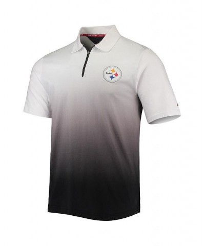 Men's White, Black Pittsburgh Steelers Rory Quarter-Zip Polo Shirt $37.80 Polo Shirts