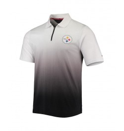 Men's White, Black Pittsburgh Steelers Rory Quarter-Zip Polo Shirt $37.80 Polo Shirts