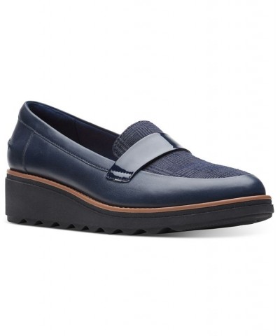 Women's Collection Sharon Gracie Loafers Blue $50.14 Shoes