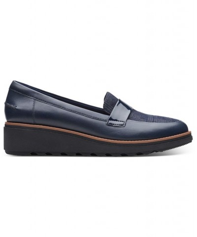 Women's Collection Sharon Gracie Loafers Blue $50.14 Shoes