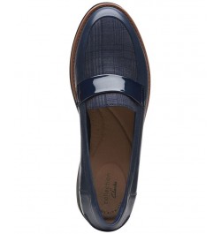 Women's Collection Sharon Gracie Loafers Blue $50.14 Shoes