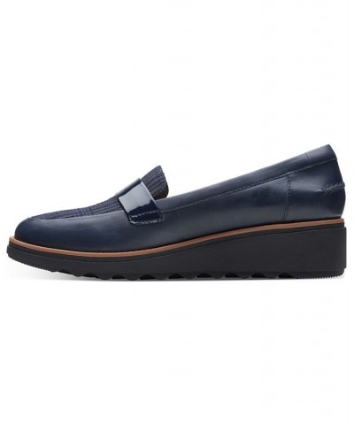 Women's Collection Sharon Gracie Loafers Blue $50.14 Shoes