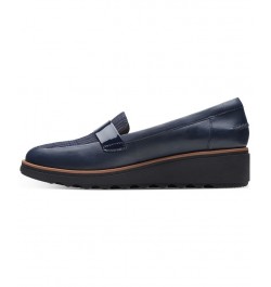 Women's Collection Sharon Gracie Loafers Blue $50.14 Shoes