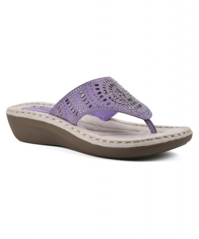 Cienna Comfort Thong Sandals Purple $31.74 Shoes