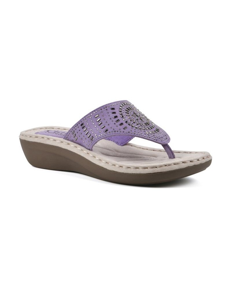 Cienna Comfort Thong Sandals Purple $31.74 Shoes