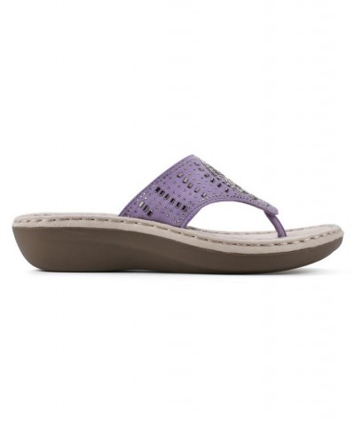 Cienna Comfort Thong Sandals Purple $31.74 Shoes