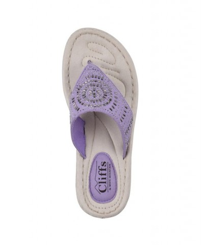 Cienna Comfort Thong Sandals Purple $31.74 Shoes