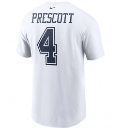 Men's Dak Prescott White Dallas Cowboys Name and Number T-shirt $21.00 T-Shirts