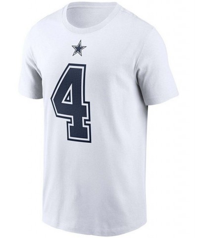 Men's Dak Prescott White Dallas Cowboys Name and Number T-shirt $21.00 T-Shirts