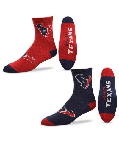 Men's Houston Texans Quarter-Length Socks Two-Pack Set $14.40 Socks