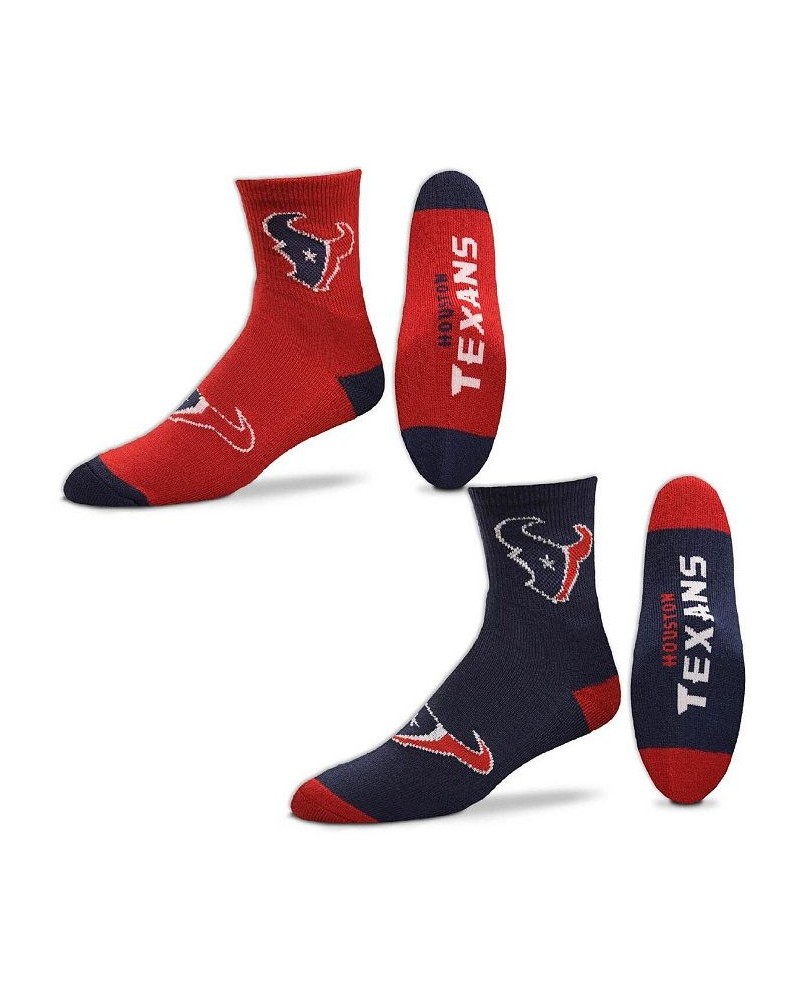 Men's Houston Texans Quarter-Length Socks Two-Pack Set $14.40 Socks