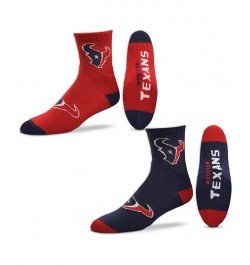 Men's Houston Texans Quarter-Length Socks Two-Pack Set $14.40 Socks