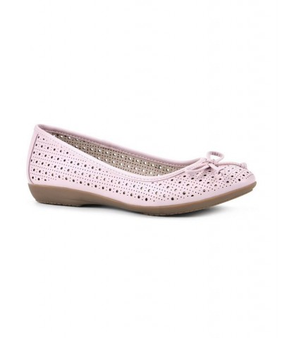 Women's Cheryl Ballet Flats Pink $35.19 Shoes