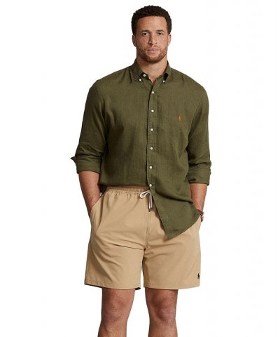 Men's Big & Tall Classic-Fit Linen Shirt Green $53.28 Shirts