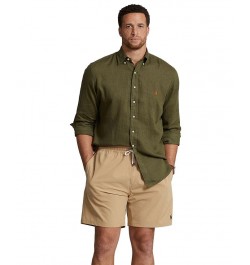 Men's Big & Tall Classic-Fit Linen Shirt Green $53.28 Shirts