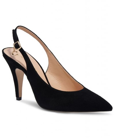 Women's Sutton Pointed-Toe Slingback Pumps Black $53.65 Shoes