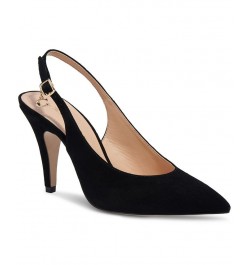 Women's Sutton Pointed-Toe Slingback Pumps Black $53.65 Shoes