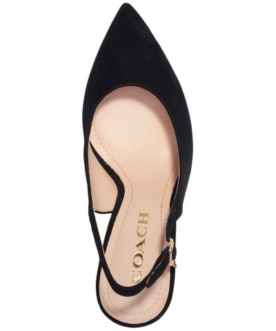 Women's Sutton Pointed-Toe Slingback Pumps Black $53.65 Shoes