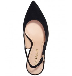 Women's Sutton Pointed-Toe Slingback Pumps Black $53.65 Shoes