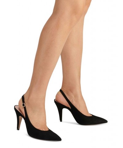 Women's Sutton Pointed-Toe Slingback Pumps Black $53.65 Shoes