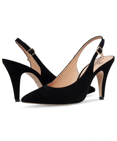 Women's Sutton Pointed-Toe Slingback Pumps Black $53.65 Shoes