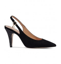 Women's Sutton Pointed-Toe Slingback Pumps Black $53.65 Shoes