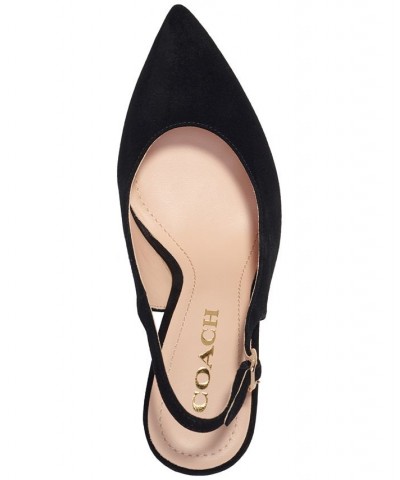 Women's Sutton Pointed-Toe Slingback Pumps Black $53.65 Shoes