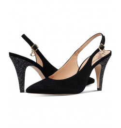 Women's Sutton Pointed-Toe Slingback Pumps Black $53.65 Shoes