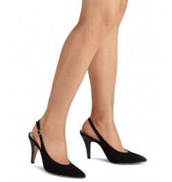 Women's Sutton Pointed-Toe Slingback Pumps Black $53.65 Shoes