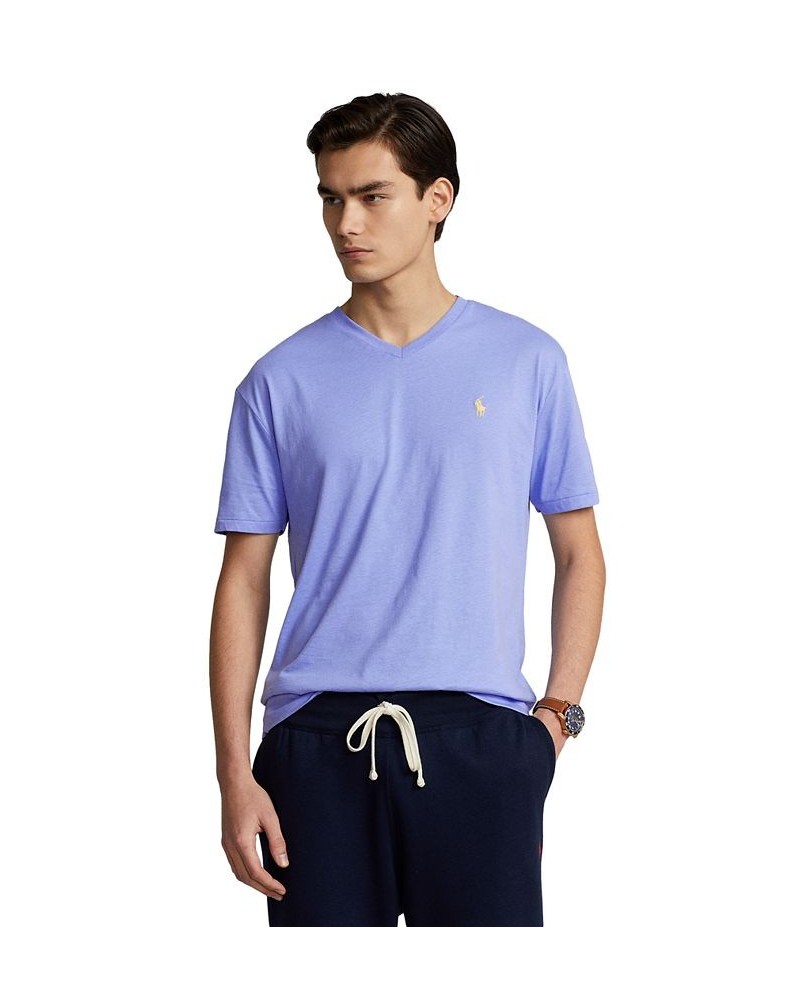 Men's Classic-Fit Jersey V-Neck T-Shirt Blue $26.65 T-Shirts