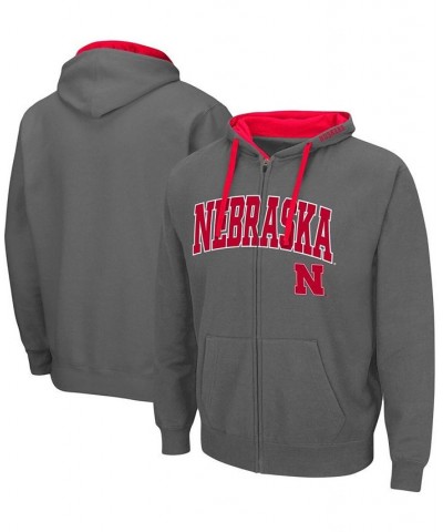 Men's Charcoal Nebraska Huskers Arch Logo 2.0 Full-Zip Hoodie $26.95 Sweatshirt