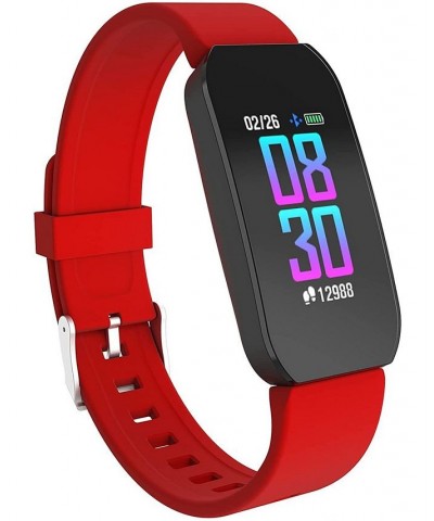 Unisex Red Silicone Strap Active Smartwatch 44mm $18.40 Watches