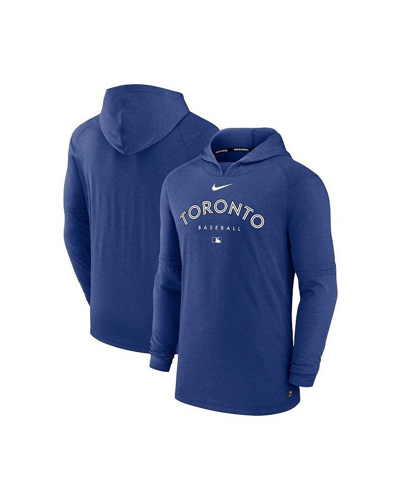 Men's Heather Royal Toronto Blue Jays Authentic Collection Early Work Tri-Blend Performance Pullover Hoodie $34.40 Sweatshirt