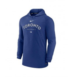 Men's Heather Royal Toronto Blue Jays Authentic Collection Early Work Tri-Blend Performance Pullover Hoodie $34.40 Sweatshirt