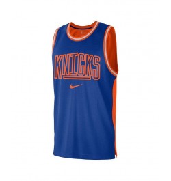 Men's Blue and Orange New York Knicks Courtside Versus Force Split DNA Performance Mesh Tank Top $26.50 T-Shirts