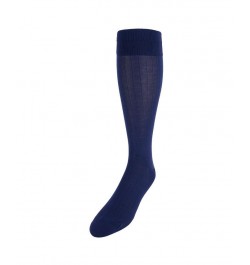 Jasper Ribbed Over The Calf Solid Color Mercerized Cotton Socks Blue $16.72 Socks