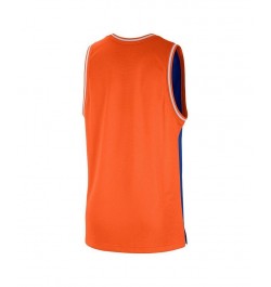 Men's Blue and Orange New York Knicks Courtside Versus Force Split DNA Performance Mesh Tank Top $26.50 T-Shirts