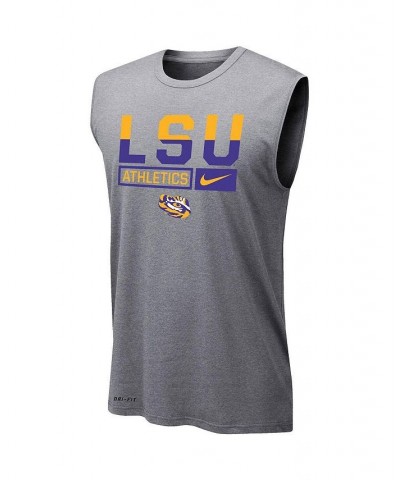 Men's Heathered Gray LSU Tigers Wordmark Drop Legend Performance Tank Top $24.50 T-Shirts