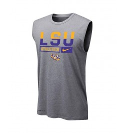 Men's Heathered Gray LSU Tigers Wordmark Drop Legend Performance Tank Top $24.50 T-Shirts