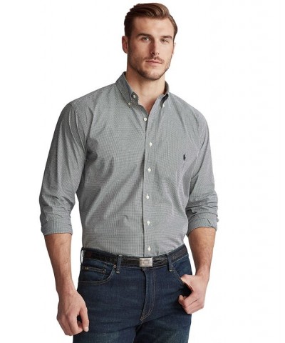 Men's Big & Tall Classic-Fit Poplin Shirt Black/white Check $49.95 Shirts