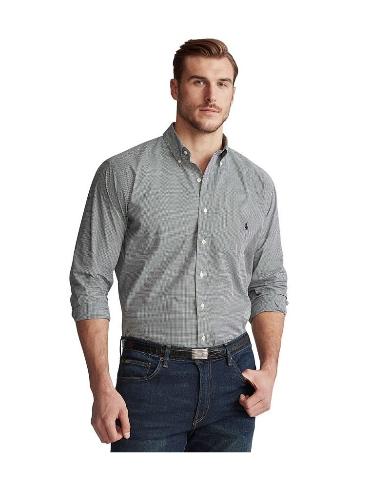 Men's Big & Tall Classic-Fit Poplin Shirt Black/white Check $49.95 Shirts