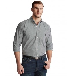 Men's Big & Tall Classic-Fit Poplin Shirt Black/white Check $49.95 Shirts