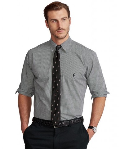 Men's Big & Tall Classic-Fit Poplin Shirt Black/white Check $49.95 Shirts